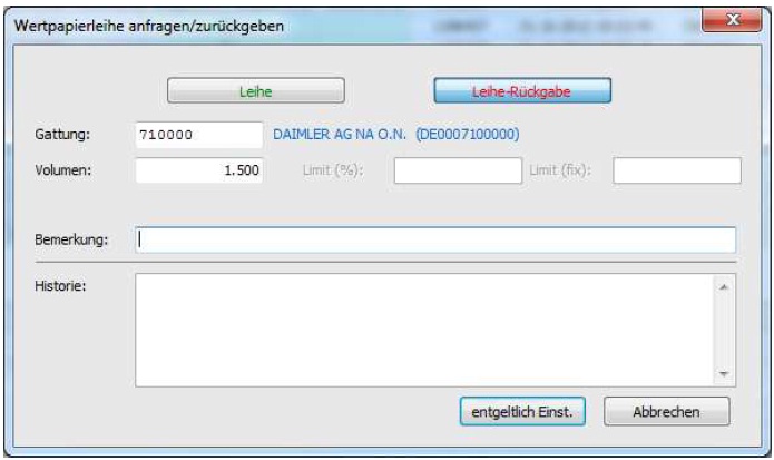 Wertpapierleihe zurückgeben