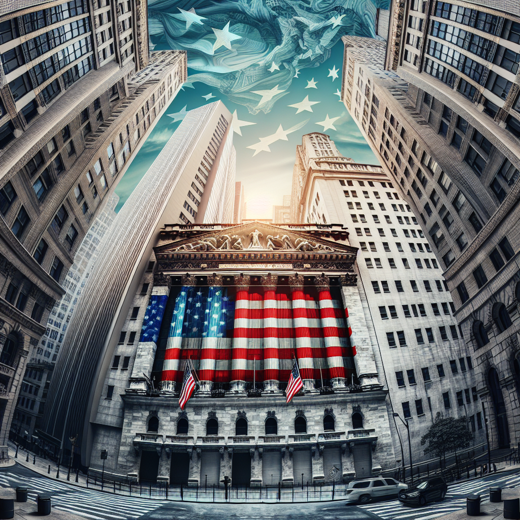 Wallstreet New York Boerse USA Flagge