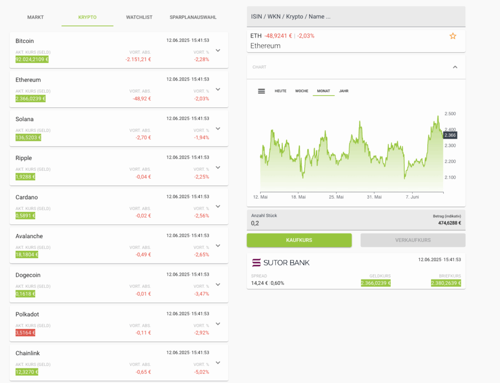 Physische Kryptowährungen bei justTRADE