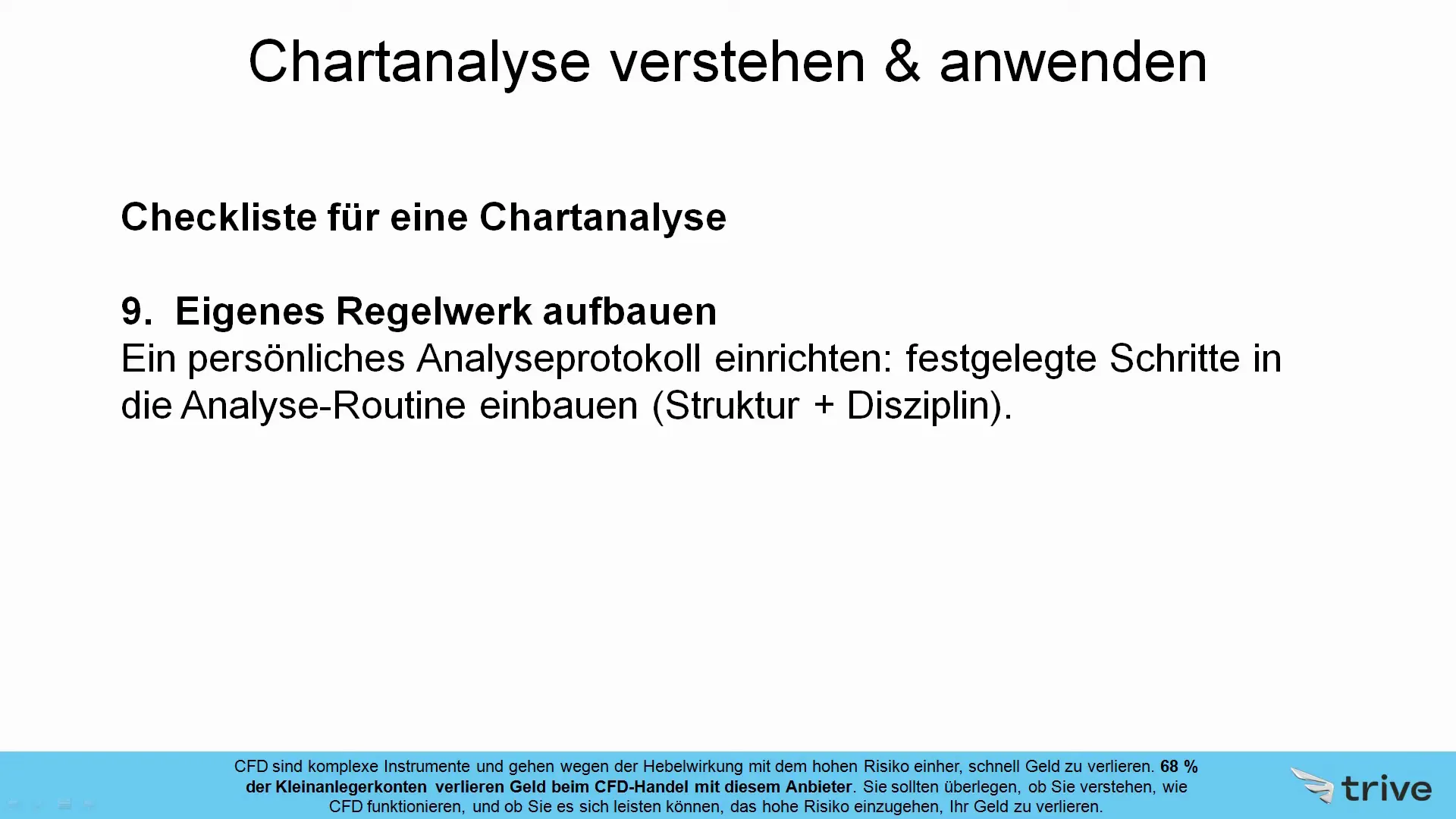 Checkliste für die eigene Chartanalyse