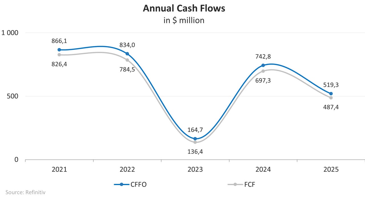Entwicklung der Finanzkennzahlen des Unternehmens; Quelle: vom Autor erstellt